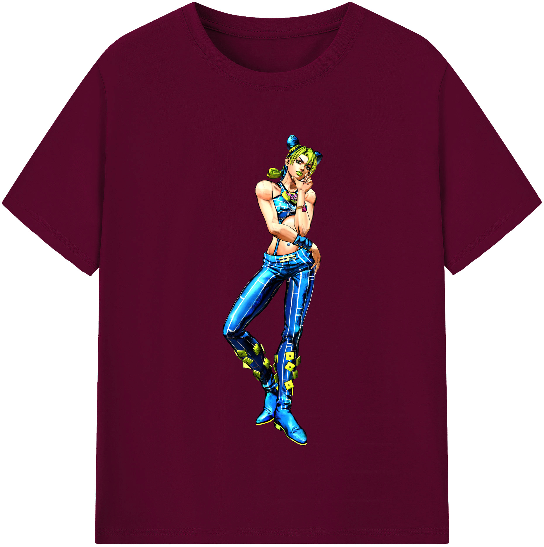 （画像用） "ジョジョの奇妙な冒険 くうじょう ジョリーン JoJo's Bizarre Adventure Jolyne Cujoh " レディースカジュアルプリントTシャツ（綿100％）